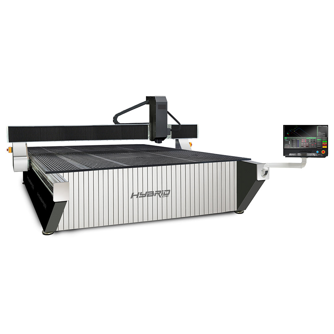 10x7 QTC CNC router shown with monitor