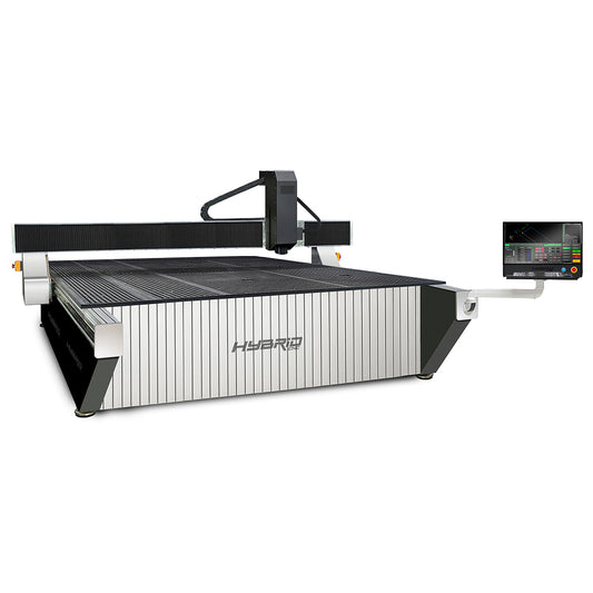 10x7 QTC CNC router shown with monitor