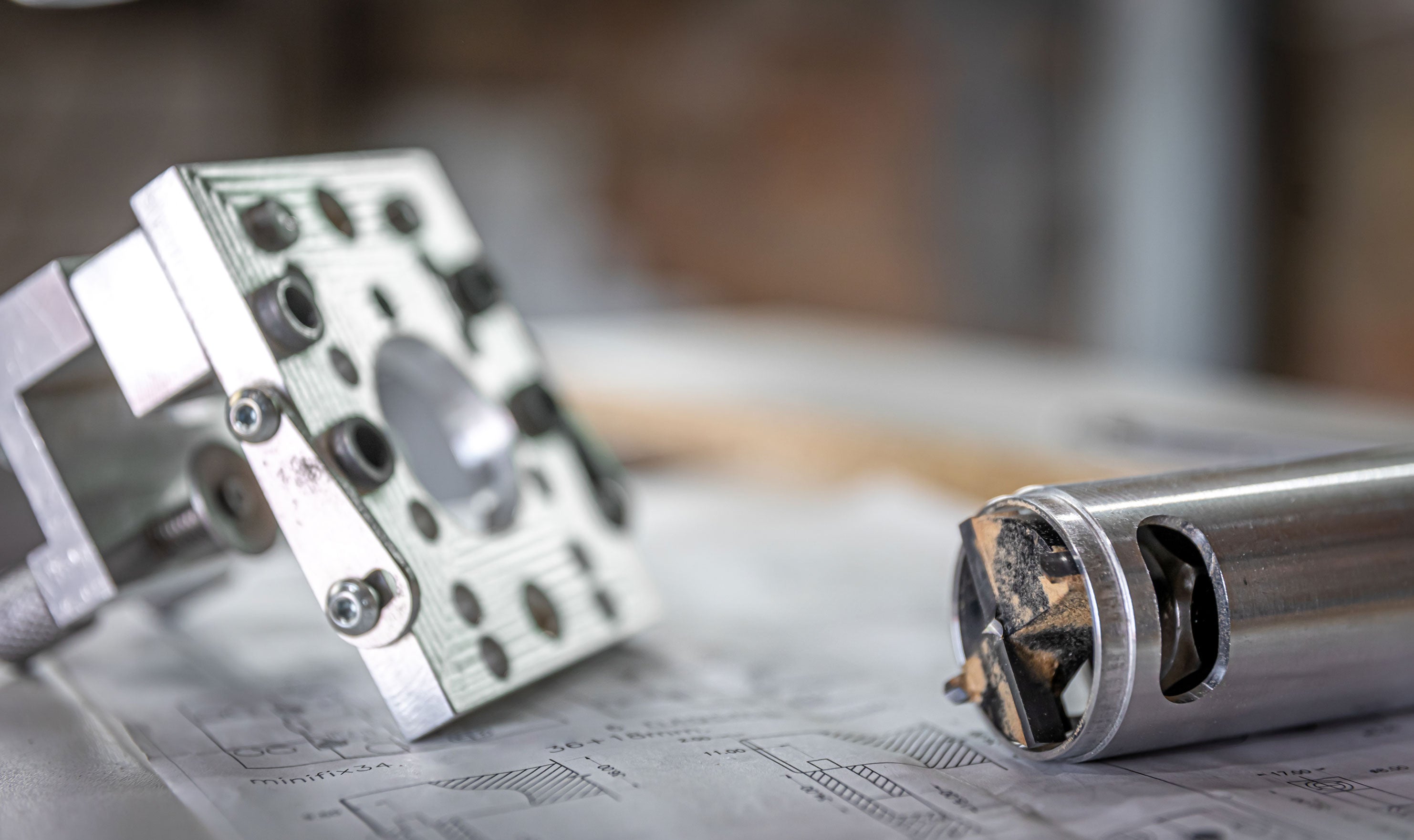Close-up of CNC drilling operation for metalworking precision.