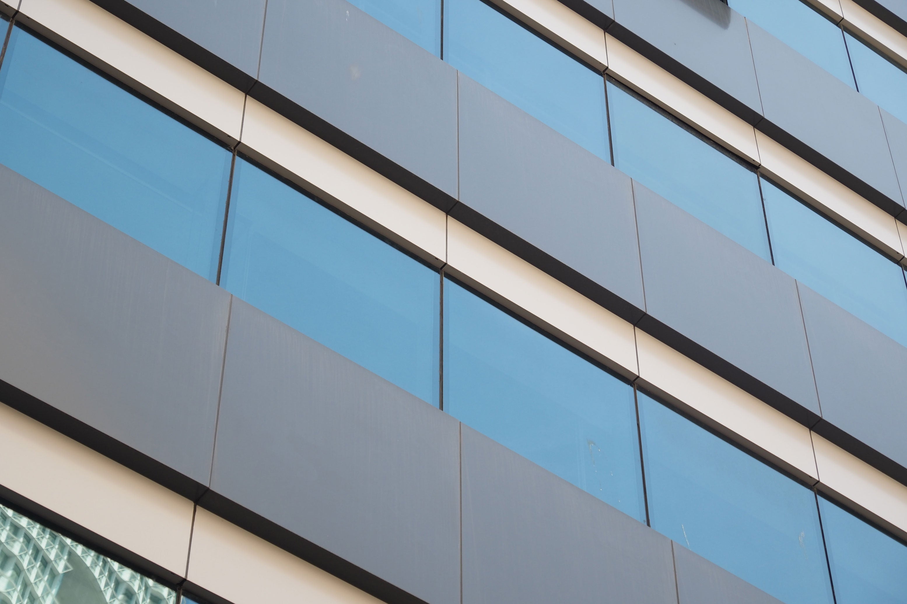 Modern aluminium panel facade detail for architectural fabrication.